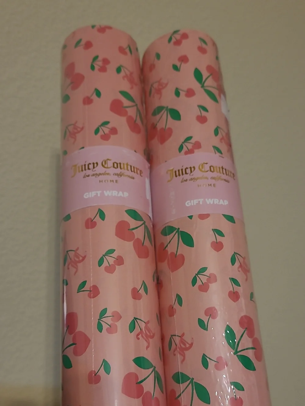 Juicy Couture Pink Cherry Gift Wrap Rolls - Set of 2
